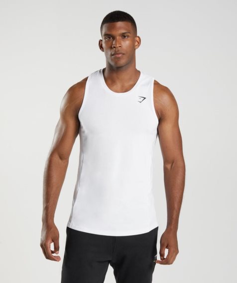 Men's Gymshark React Tanks White | CA AD1083